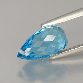 Topaze bleue naturelle briolette, 2,40 ct, VVS