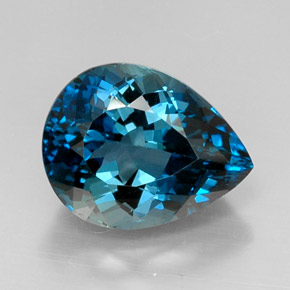 Topaze bleue naturelle en forme de poire, 12,93 ct, VVS-VS