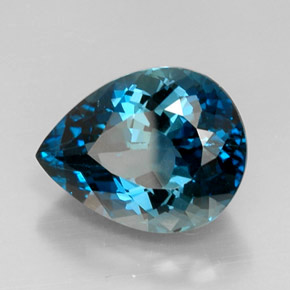 Topaze bleue naturelle en forme de poire, 12,93 ct, VVS-VS