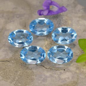 Achetez naturel 3,90ct bleue topaze gems, coupe ovale, en provenance brésil chez gemselect. en stock, livraison internationale!