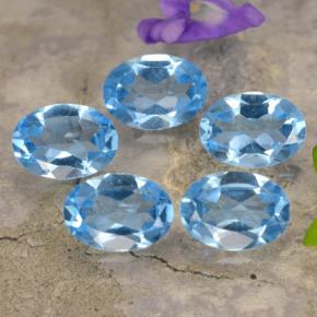 Achetez naturel 3,90ct bleue topaze gems, coupe ovale, en provenance brésil chez gemselect. en stock, livraison internationale!