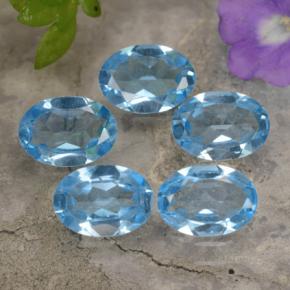 Achetez naturel 3,82ct bleue topaze gems, coupe ovale, en provenance brésil chez gemselect. en stock, livraison internationale!