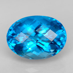 Topaze bleue naturelle coupe ovale, 9,80 ct, VS