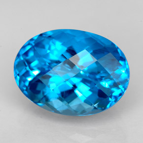 Topaze bleue naturelle coupe ovale, 9,80 ct, VS