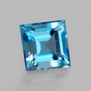 Topaze bleue naturelle carré, 2,02 ct, VVS-VS