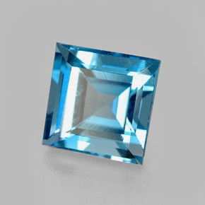 Topaze bleue naturelle carré, 2,02 ct, VVS-VS