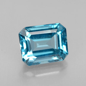 Topaze bleue naturelle taille émeraude, 1,94 ct, VVS