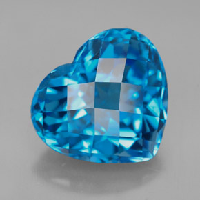 Topaze bleue naturelle forme de coeur, 8,01 ct, VVS