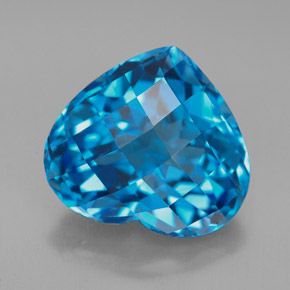 Topaze bleue naturelle forme de coeur, 8,01 ct, VVS