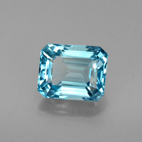 Topaze bleue naturelle taille émeraude, 2,01 ct, VVS