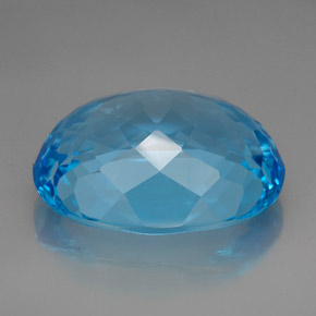 Topaze bleue naturelle coupe ovale, 165,50 ct, IF