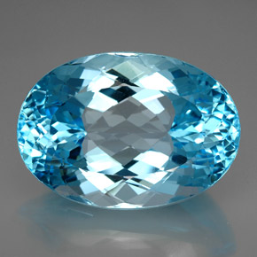 Topaze bleue naturelle coupe ovale, 230,00 ct, VVS