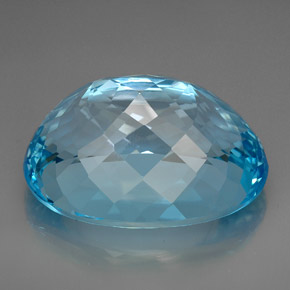 Topaze bleue naturelle coupe ovale, 230,00 ct, VVS