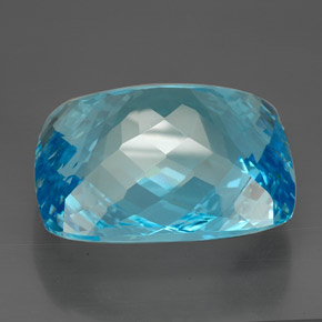 Topaze bleue naturelle coupe coussin, 206,00 ct, IF