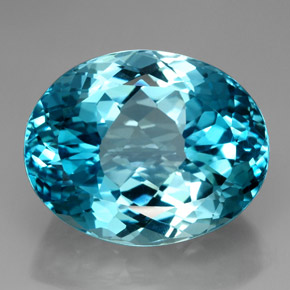 Topaze bleue naturelle coupe ovale, 164,50 ct, VVS
