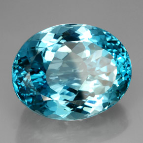 Topaze bleue naturelle coupe ovale, 164,50 ct, VVS