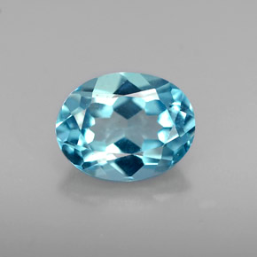 Topaze bleue naturelle coupe ovale, 1,81 ct, VVS-VS