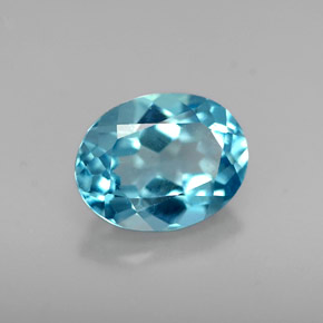 Topaze bleue naturelle coupe ovale, 1,81 ct, VVS-VS