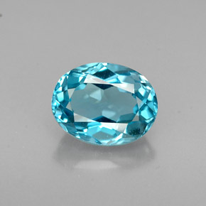 Topaze bleue naturelle coupe ovale, 1,81 ct, VVS-VS