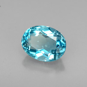 Topaze bleue naturelle coupe ovale, 1,81 ct, VVS-VS