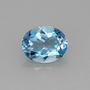 Topaze bleue naturelle coupe ovale, 1,91 ct, VVS
