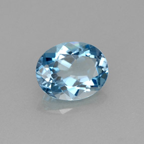 Topaze bleue naturelle coupe ovale, 1,91 ct, VVS