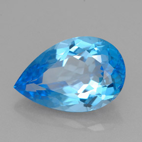 Topaze bleue naturelle en forme de poire, 5,28 ct, VVS-VS