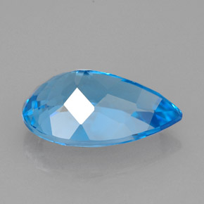 Topaze bleue naturelle en forme de poire, 5,28 ct, VVS-VS