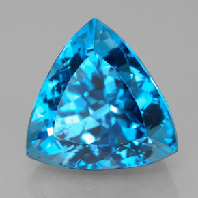 Topaze bleue naturelle trillion, 9,40 ct, VVS