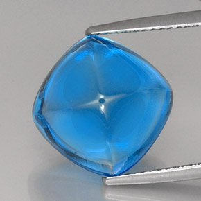 Topaze bleue naturelle coupe coussin, 16,56 ct, transparent