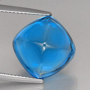 Topaze bleue naturelle coupe coussin, 16,56 ct, transparent