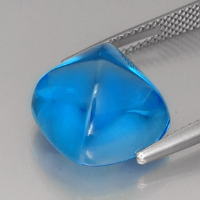Topaze bleue naturelle coupe coussin, 16,56 ct, transparent