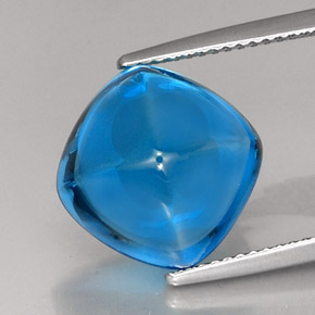 Topaze bleue naturelle coupe coussin, 12,96 ct, transparent