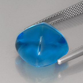 Topaze bleue naturelle coupe coussin, 12,96 ct, transparent
