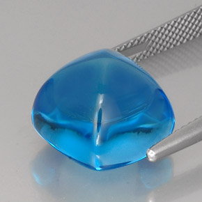 Topaze bleue naturelle coupe coussin, 18,82 ct, transparent