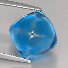 Topaze bleue naturelle coupe coussin, 18,82 ct, transparent
