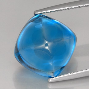 Topaze bleue naturelle coupe coussin, 18,82 ct, transparent