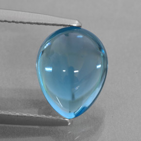 Topaze bleue naturelle en forme de poire, 3,59 ct, transparent