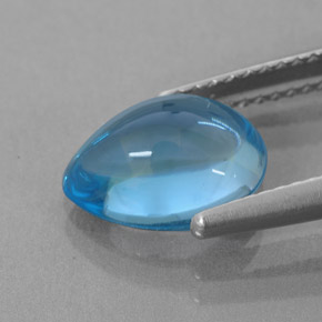 Topaze bleue naturelle en forme de poire, 3,59 ct, transparent