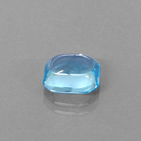 Topaze bleue naturelle taille émeraude, 3,46 ct, transparent