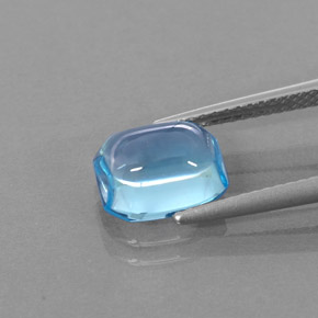 Topaze bleue naturelle taille émeraude, 3,46 ct, transparent