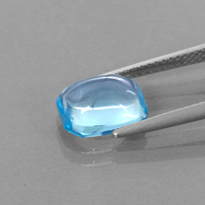 Topaze bleue naturelle taille émeraude, 3,43 ct, transparent