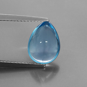 Topaze bleue naturelle en forme de poire, 3,29 ct, transparent