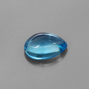 Topaze bleue naturelle en forme de poire, 3,29 ct, transparent