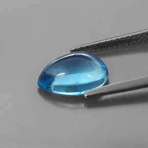 Topaze bleue naturelle en forme de poire, 3,29 ct, transparent