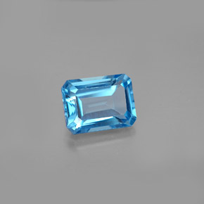 Topaze bleue naturelle taille émeraude, 2,07 ct, VS