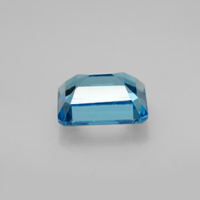Topaze bleue naturelle taille émeraude, 2,18 ct, VS