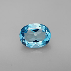 Topaze bleue naturelle coupe ovale, 2,33 ct, VVS