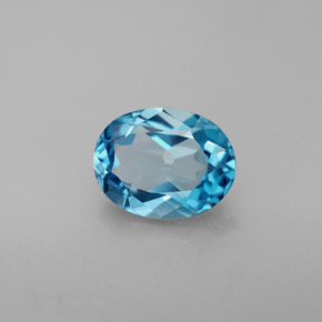 Topaze bleue naturelle coupe ovale, 2,33 ct, VVS