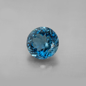 Topaze bleue naturelle coupe roude, 2,55 ct, VS-SI
